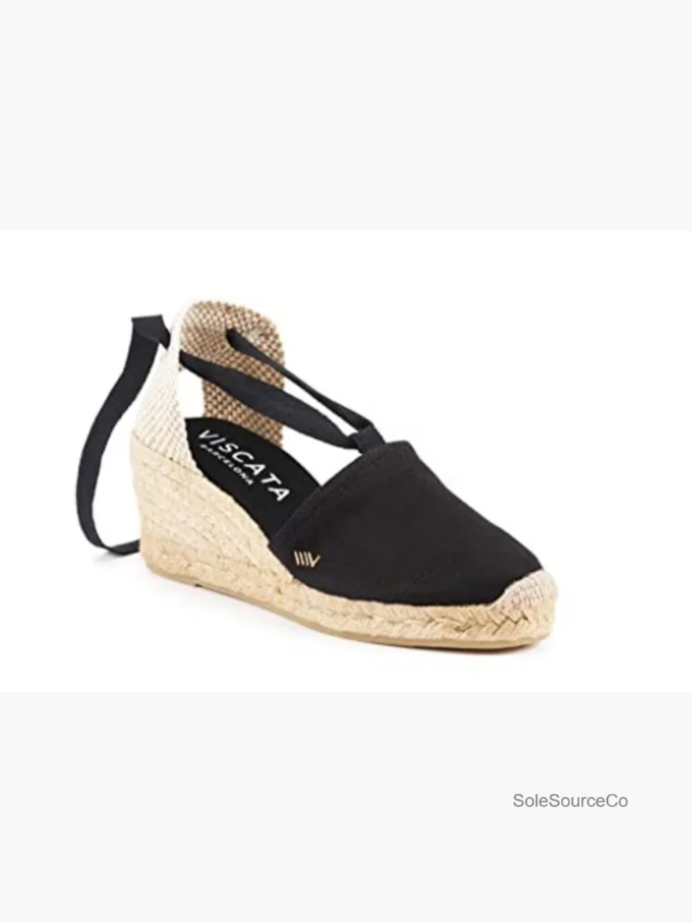 Espadrille Canvas Wedges with Ankle Laces - Handmade in Spain